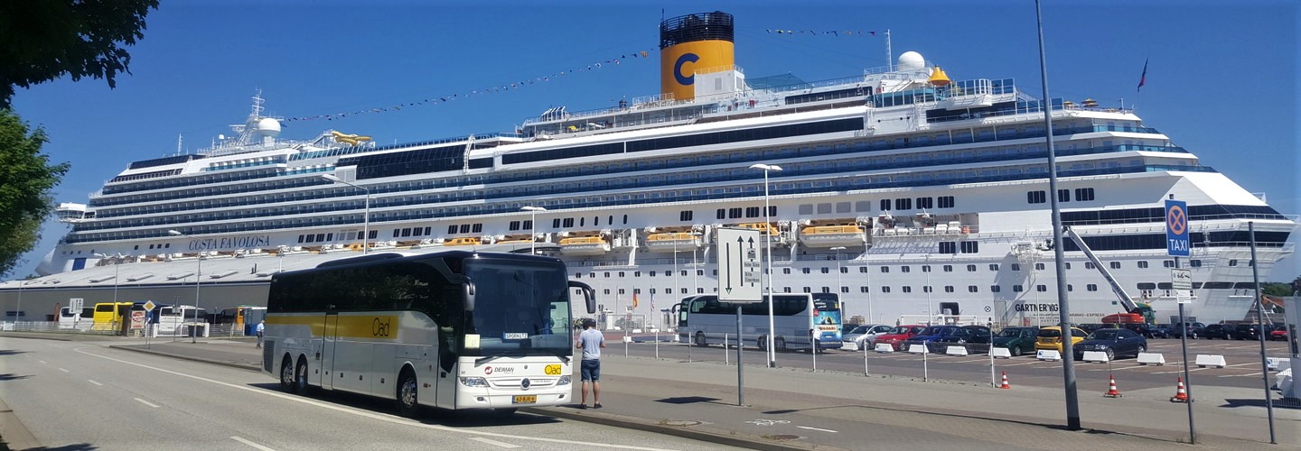 Skupinové transfery z letísk a železničných staníc do prístavu nalodenia. Výletné plavby Costa Cruises v Stredomorí